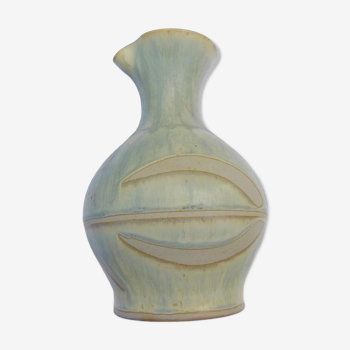 Pitcher or vase in glazed ceramics, signature to identify