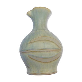 Pitcher or vase in glazed ceramics, signature to identify