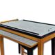 Art deco serving trolley with table and integrated tray