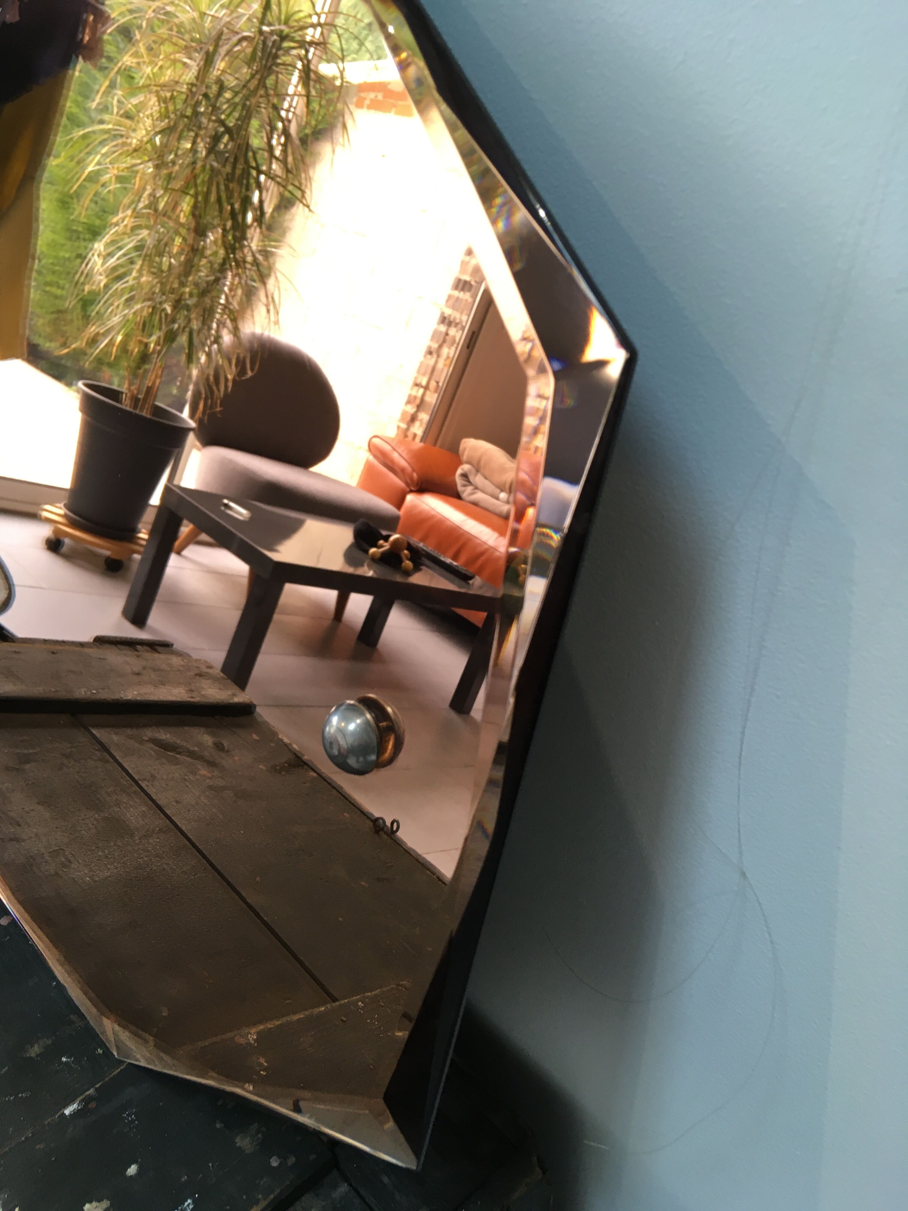 Art deco bevelled mirror  75x54cm