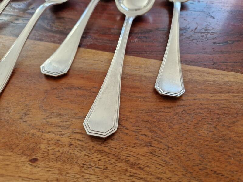 Christofle - Set of 7 table spoons model America, Design Luc Lanel