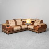 Canapé modulable 3 places en tissu, modernisme vintage des années 1970