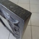 Brutalist metal wall mirror decoration pushed back year 70 vintage