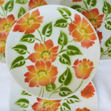 Lot de 4 assiettes dessert vintage Moulin des Loups Orchies modèle Ontario en porcelaine