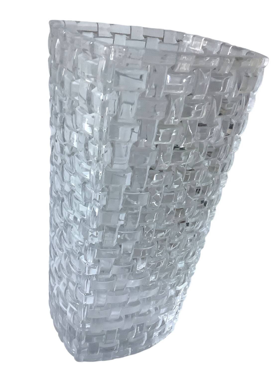 Grand vase maille osier en cristal