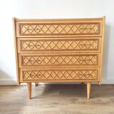 Vintage with rattan dresser