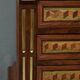 Rare small marquetry display cabinet, louis xvi style – mid 19th century