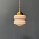 Pink glass art deco pendant lamp
