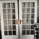Double porte vitrée ancienne en bois