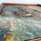 Oil painting on wood - A. Delahaye - Rural countryside scene - Hand signed and on the back - 1930