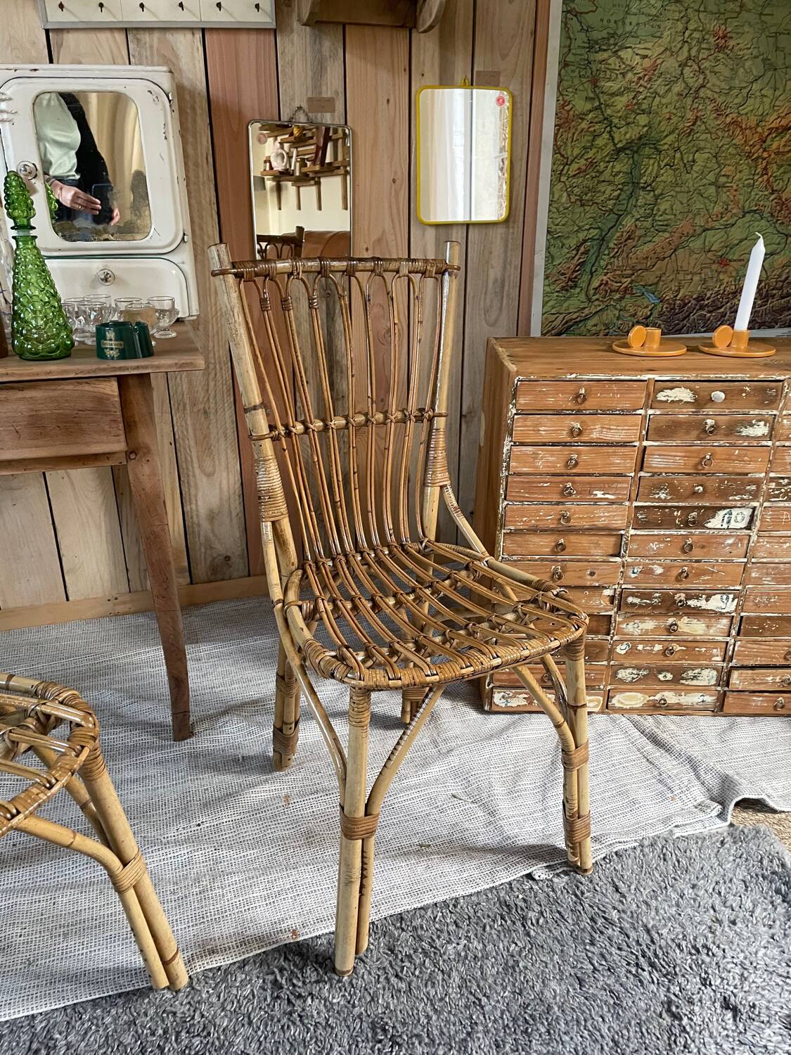 Paire de chaises en rotin