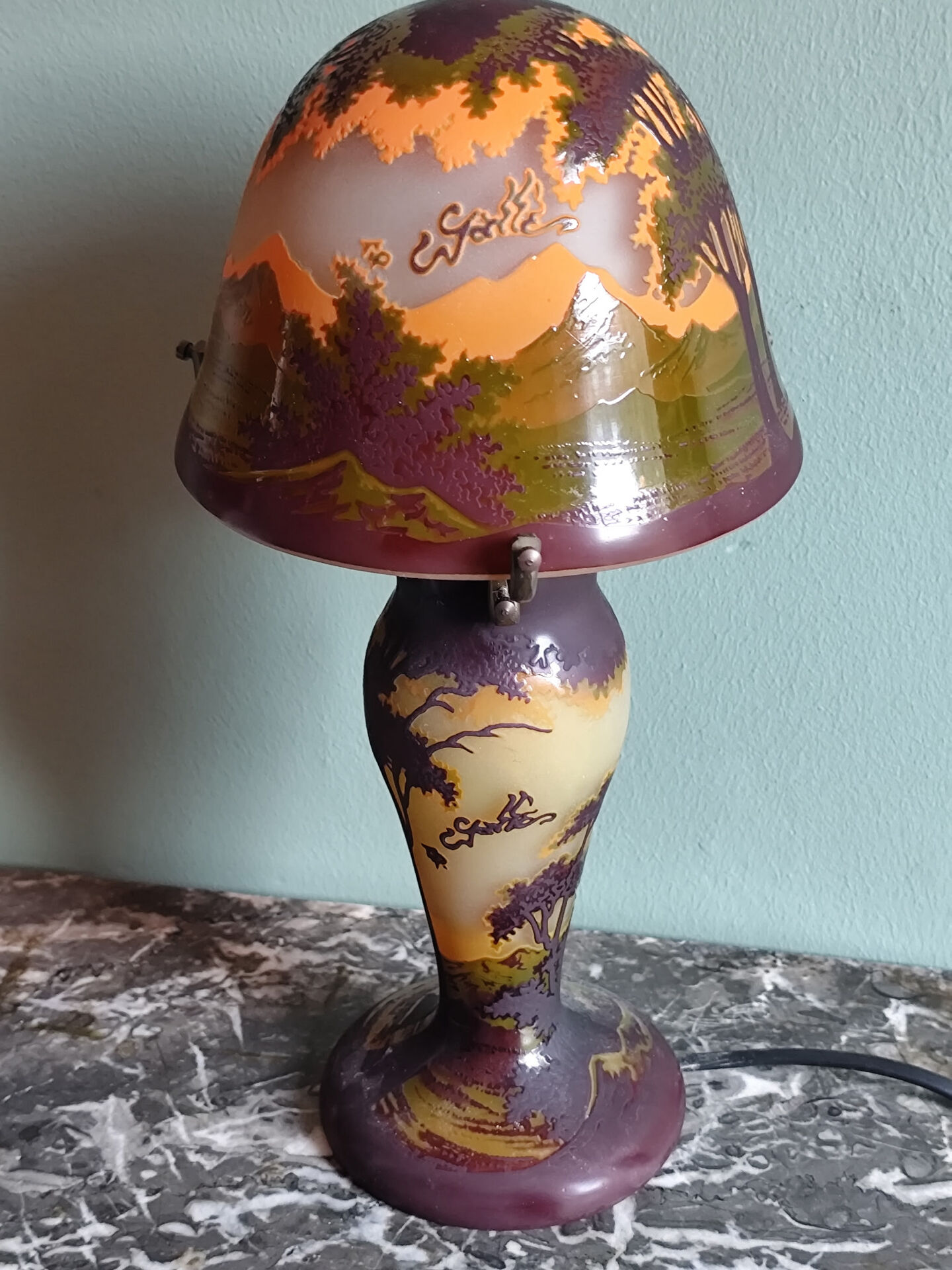 Lampe champignon style Gallé