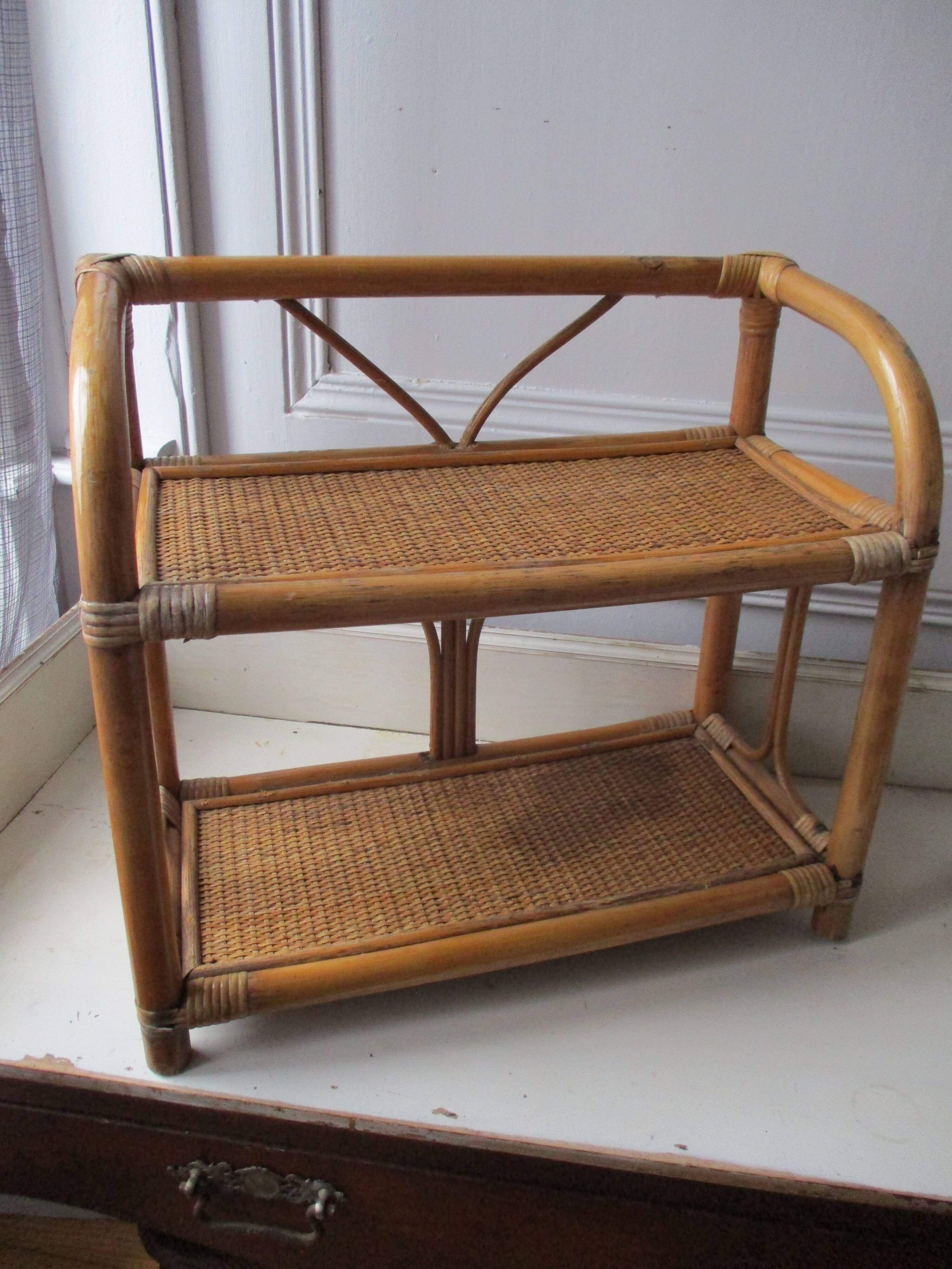 Rattan shelf