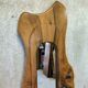 Vintage free-form mirror in solid wood.