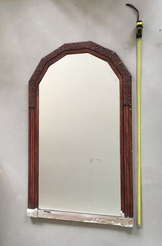 Miroir arche art deco ancien, 113x67 cm