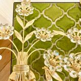 Pair of golden wall lamps Italy 70-80