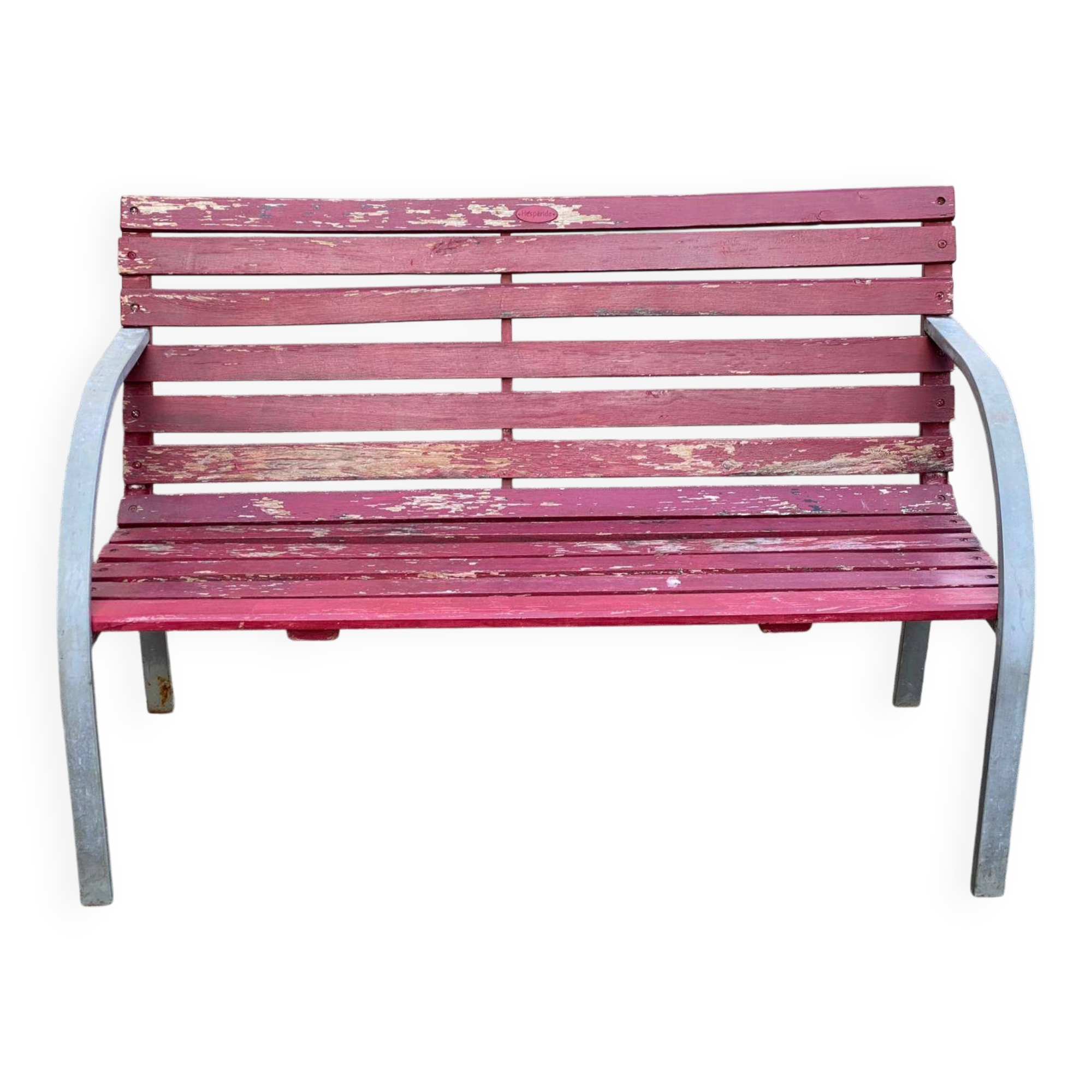 Banc de jardin 2 places en bois massif et acier Hespéride