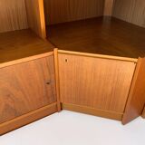 Danish Modular Teak Library Bookshelf Corner Unit Bookcase Mid 20th Century