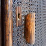 Rattan sideboard with bamboo handles - 1960s