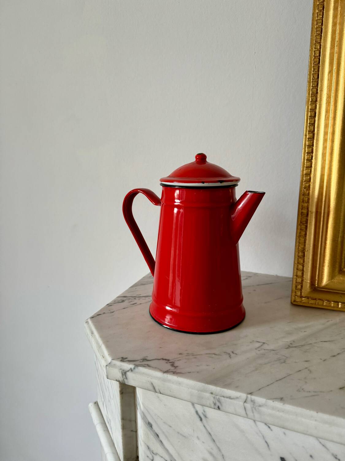 Vintage red enamel coffee pot