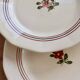 6 antique flat plates made of ironstone from Sarreguemines - Armelle model