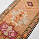 Rare Tapis Runner Vintage Anatolien, Tons Orange et Violet, Fait Main