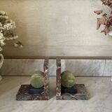 pair of marble and onyx Art Deco bookends