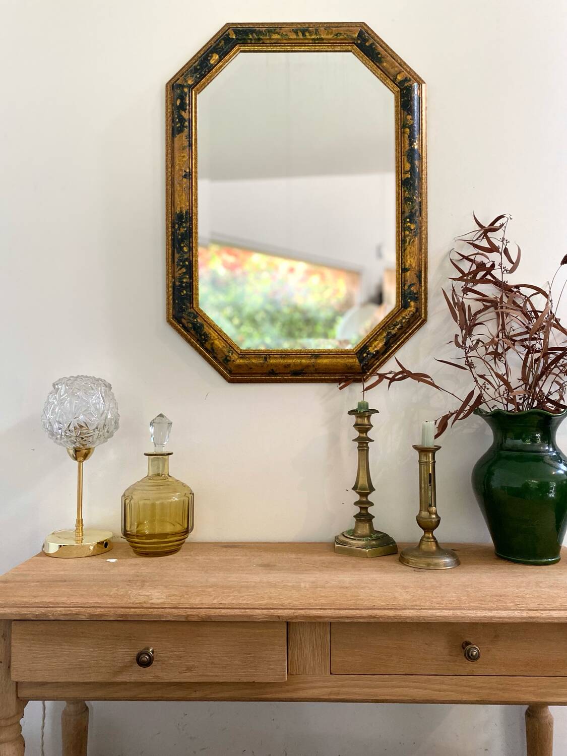 Miroir octogonal Art Déco ancien