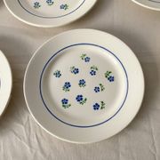 Set of 6 flat plates Badonviller in semi-porcelain – Flora design