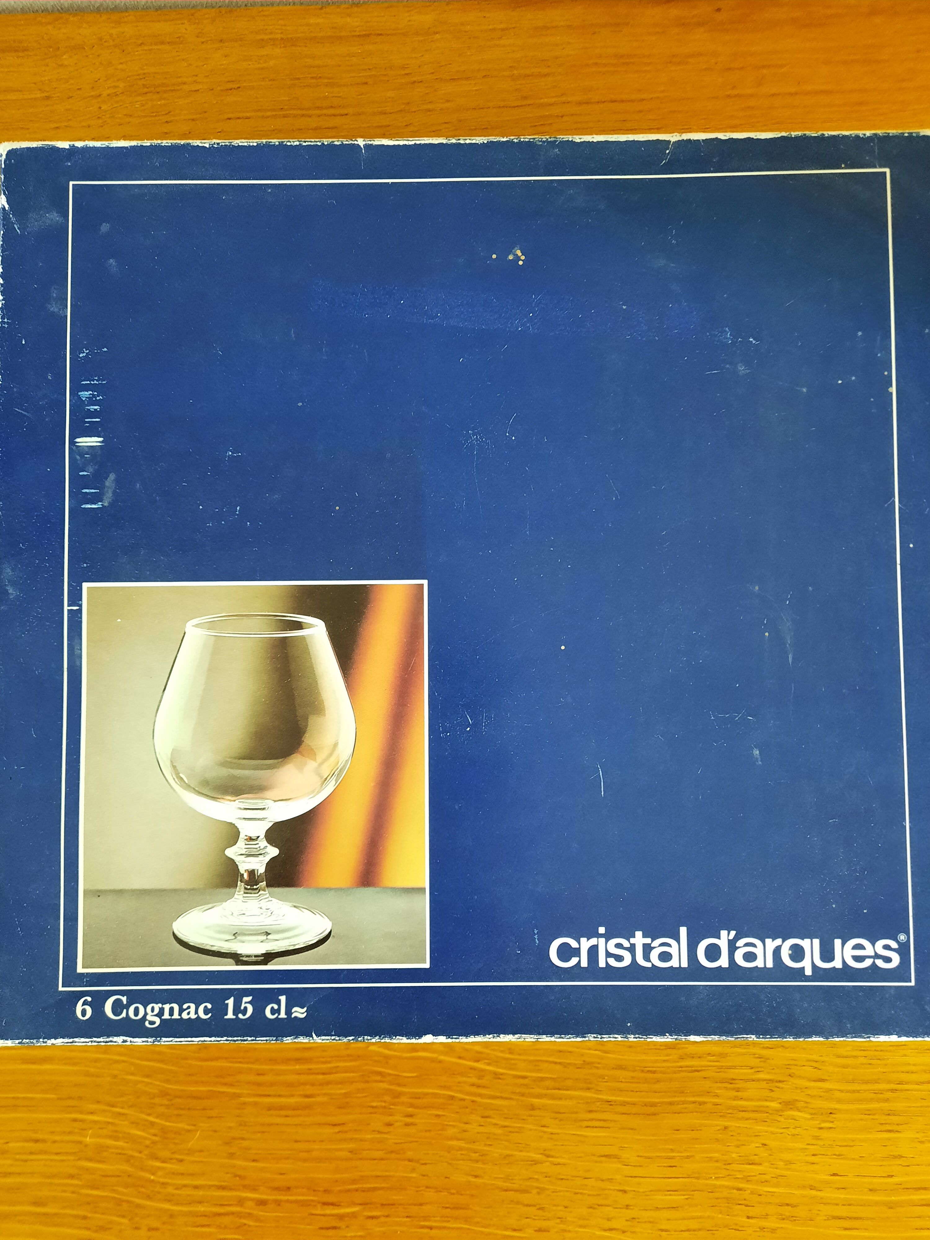 6 verres à Cognac cristal d 'arques