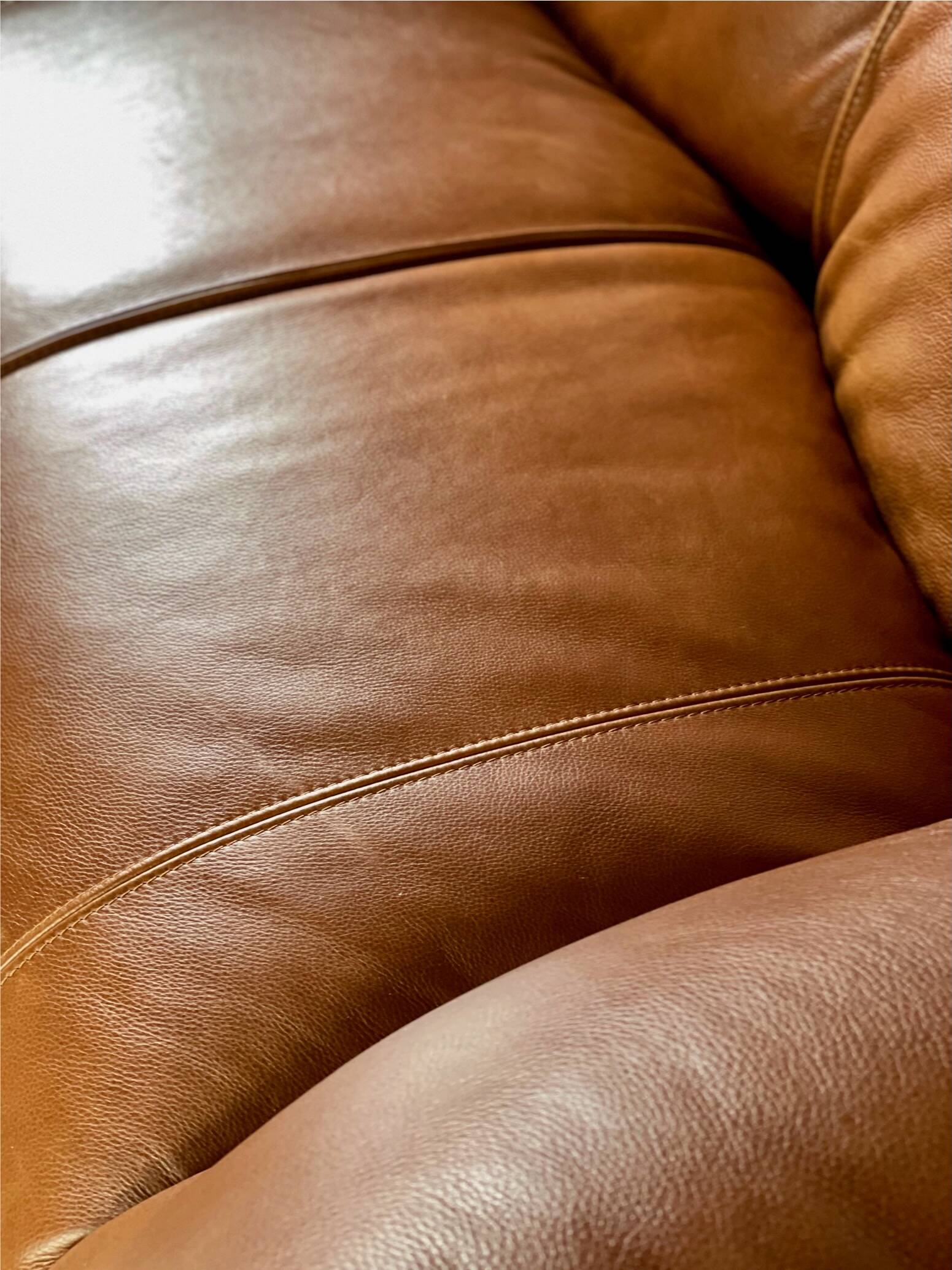 Canapé Le Bambole en cuir cognac, Mario Bellini pour B&B Italia années 70