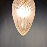 Pendant in satin-finished crystal cut into a point (4 available), early 20th century.