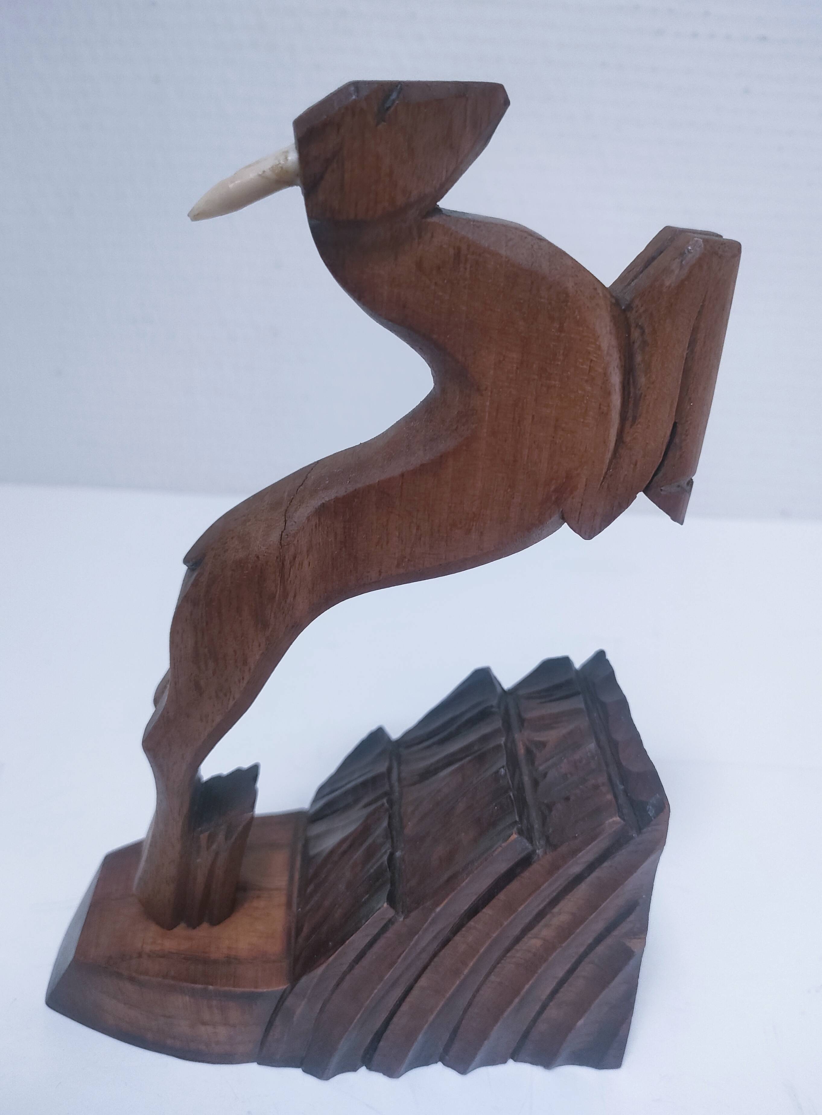pair of art deco bookends in chamois wood