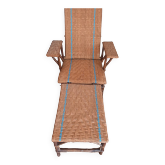 Chaise longue en rotin