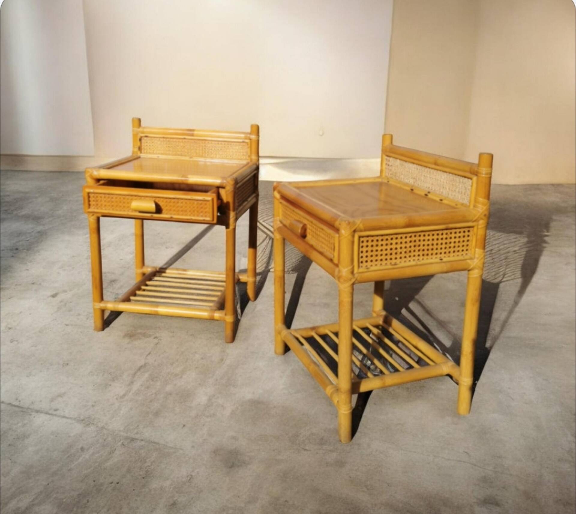 Pair of vintage bedside tables