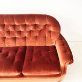 Rust Orange Velvet Couch