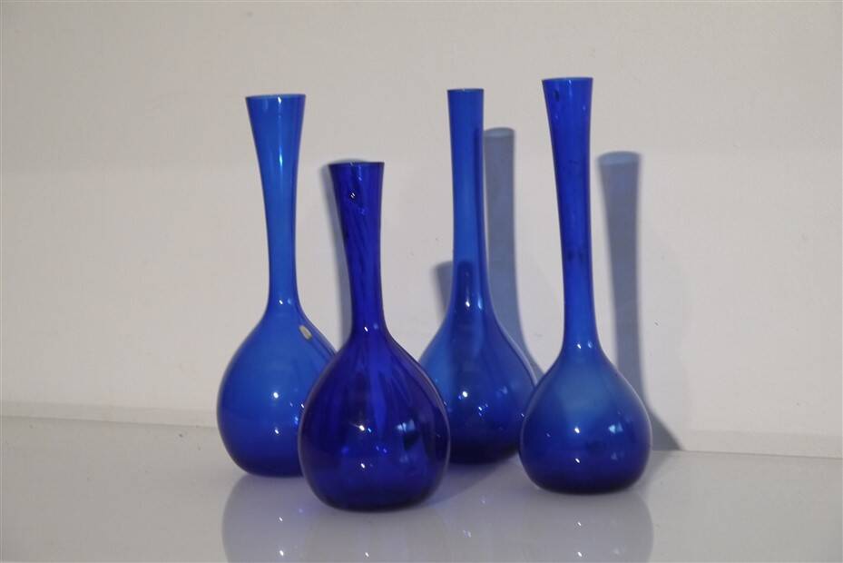 Set of 4 Scandinavian glass vases 1970