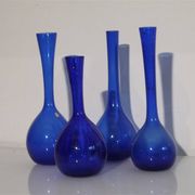 Lot de 4 vases scandinaves en verre 1970
