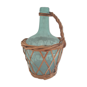 Vintage demijohn viresa with wicker