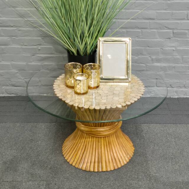 Table d'appoint en graine de blé john mcguire - années 1970