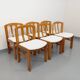 Set of 6 vintage chairs in elm wood and bouclé fabric from the 70s