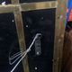 Mirror in brass and white veined black marble from the 70s