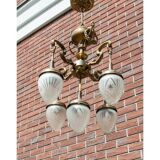 Lustre en laiton du milieu du XXe siècle, Europe occidentale