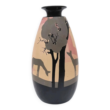Vase by Louis Giraud (1896-1985) in Vallauris, ceramic, France 1940