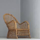 Fauteuil en rotin Gervasoni, années 1960