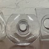 Trio of vintage molded glass vases from the 70s