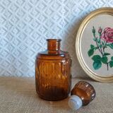 Amber Glass Carafe with Vintage Stopper