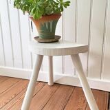 Tabouret tripode blanc vintage