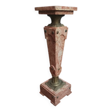 Colonne haute Louis XVI en marbre et bronze