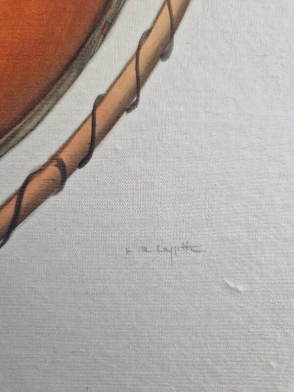 La Roche Laffitte (Born in 1943) - Watercolour drawing on silk - Mask